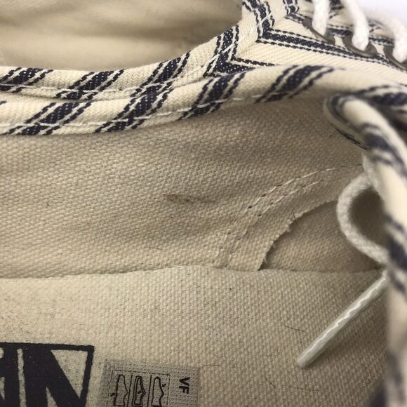 Vans Low Top Canvas Sneakers Lace Up Black White Striped Mens 6.5 Womens 8 - Picture 10 of 12